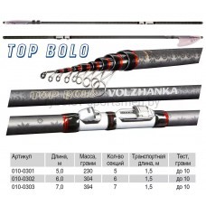 Удочка с кольцами Волжанка Top Bolo, телескопическая, тест 10 г, вес 230 г, 500 см