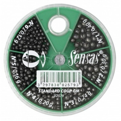 Грузила Sensas STANDARD POLE BOX LARGE 6 секций стандартные набор