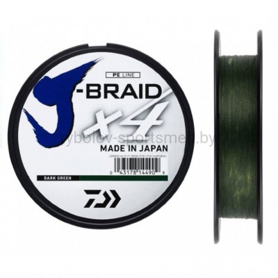 Леска плетеная Daiwa J-Braid x4 BRAID, зеленая, 135 м