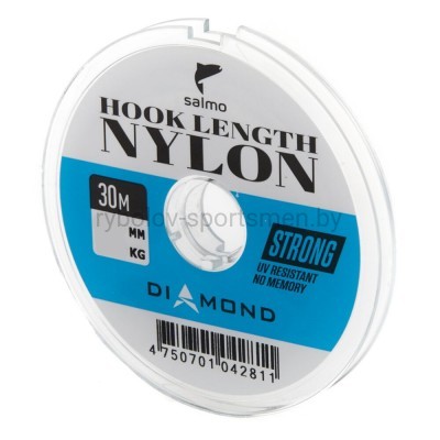 Леска монофильная Salmo Diamond HOOK LENGTH NYLON 30 м, прозрачная