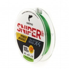 Леска плетеная Salmo Sniper х4 BRAID Grass Green 120 м, зеленая
