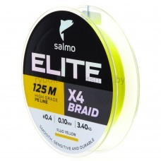 Леска плетеная Salmo Elite х4 BRAID Fluo Yellow 125 м, желтая