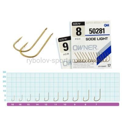 Крючки Owner SODE LIGHT 50281, бронза