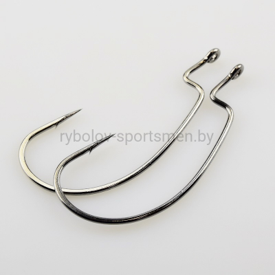 Крючки KAIDA Worm Hook (BS9003), черные, офсетные