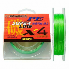 Леска плетеная Kosadaka Super Line PE X4, ярко-зеленая, 150 м