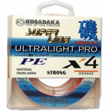 Леска плетеная Kosadaka Super Line PE X4 Ultralight Pro, ярко-зеленая, 110 м