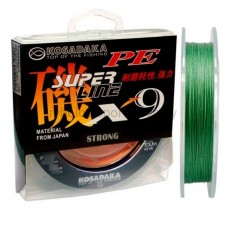Леска плетеная Kosadaka Super Line PE X9, темно-зеленая, 150 м