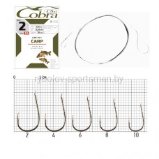 Крючки с поводком Cobra CARP CNС101 70 см, черный, 10 шт