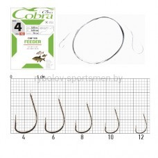 Крючки с поводком Cobra FEEDER CNF100 70 см, черный, 10 шт