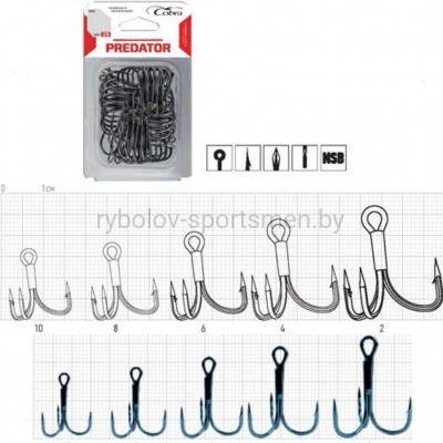 Крючок тройник Cobra PREDATOR CT330, 25 шт