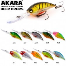 Воблер Akara Deep Props 70F, 70 мм, 23 г, плавающий, для троллинга