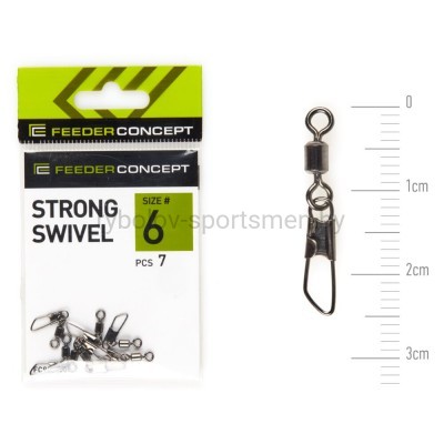 Вертлюги с застежкой Feeder Concept STRONG SWIVEL, 7 шт