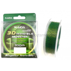 Леска монофильная KAIDA Invisible Monster 3D, 100 м, зеленая