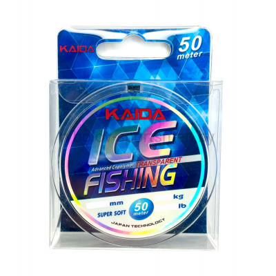 Леска монофильная KAIDA ICE Fishing, 50 м, прозрачная