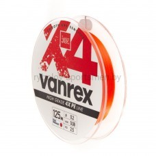Леска плетеная Lucky John Vanrex х4 BRAID Fluo Orange 125 м, оранжевый