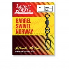 Вертлюги с застежкой Lucky John Original BARREL SWIVEL NORWAY