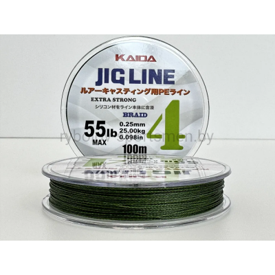 Леска плетеная Kaida Jig Line 4, 100 м, зеленая