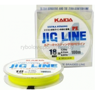 Леска плетеная Kaida Jig Line 4, 150 м, желтая