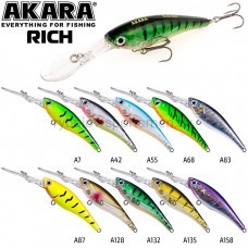 Воблер Akara Rich 60F, 60 мм, 7 г, плавающий