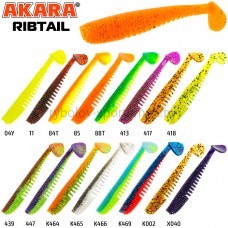 Виброхвост Akara RIBTAIL 100, 100 мм, 4 шт