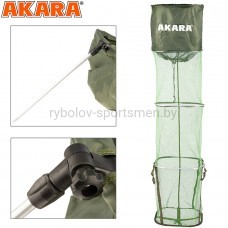 Садок Akara SA3S-L200-35/45, 45х35 см, зеленый, прямоугольный, 200 см, прорезиненая сетка, со штырем