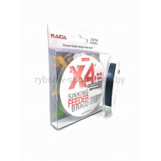 Леска плетеная Kaida X4 SINKING FEEDER BRAID, 150 м, серый