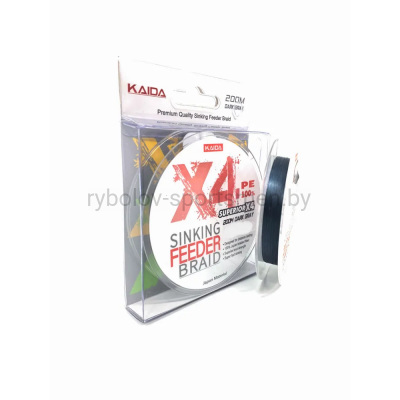 Леска плетеная Kaida X4 SINKING FEEDER BRAID, 150 м, серый