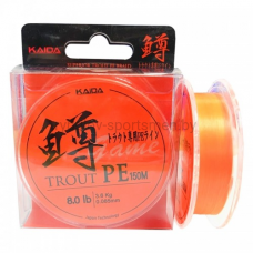 Леска плетеная Kaida TROUT PE ORANG, 150 м, оранжевая