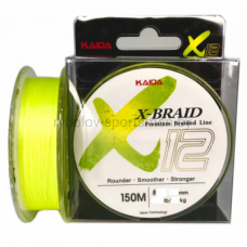 Леска плетеная Kaida X-BRAID X12, 150 м, желтый