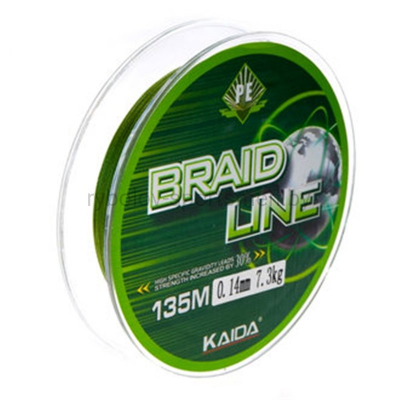 Леска плетеная Kaida BRAID LINE YX-107, 135 м, зеленая